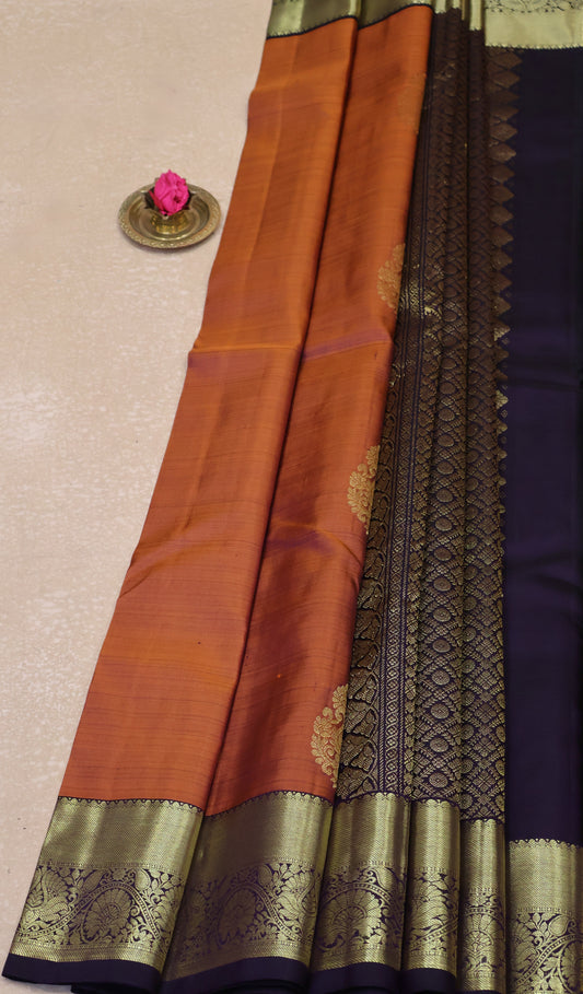 Akshayam-Pure Kanjivaram Saree Korvai Border-Honey-Maroon