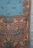 Semi Linen With Madhubani Print -Blue Round Fish thumbnail