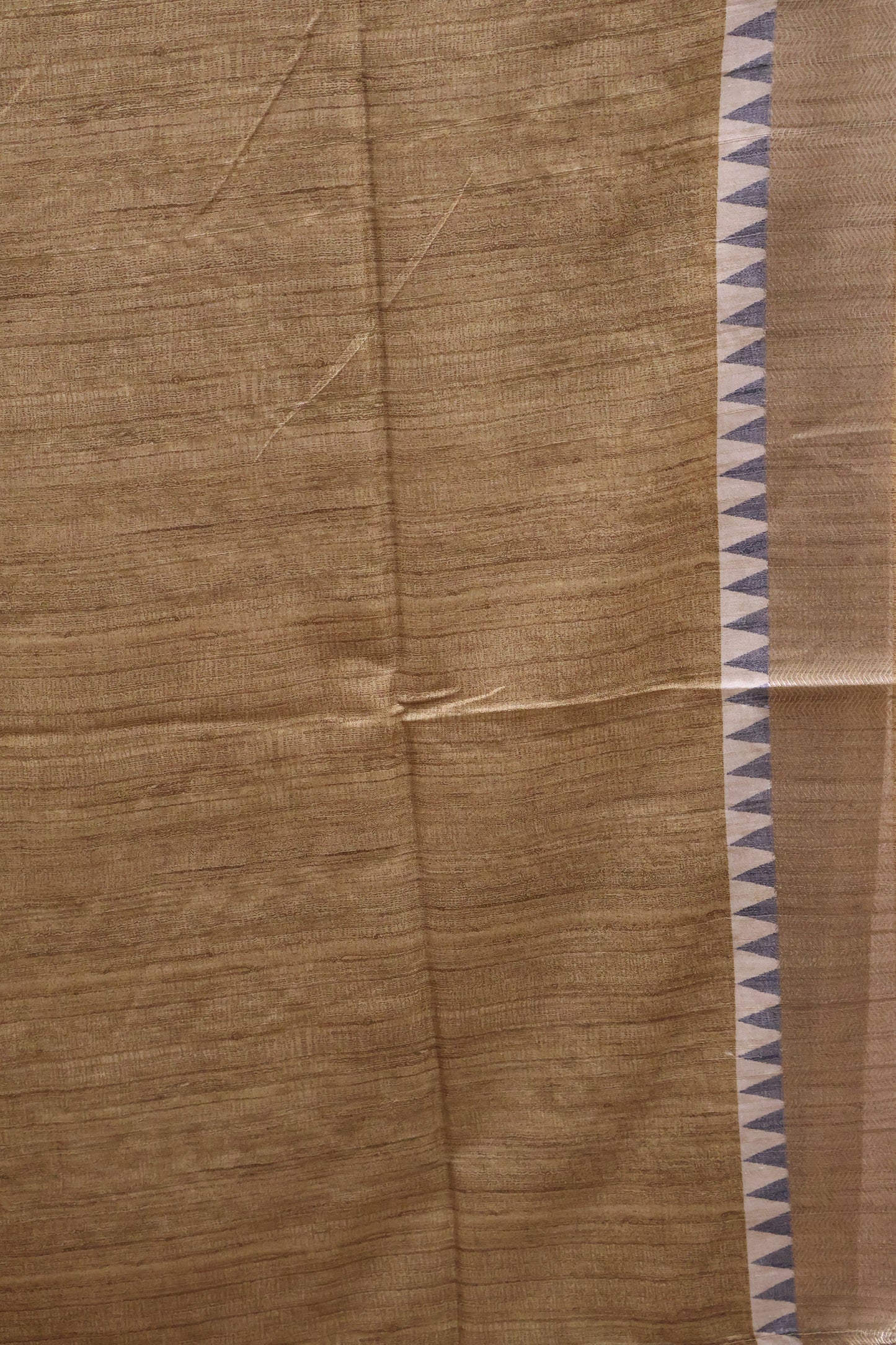 Tussar Saree-Grey Peacock Pattern