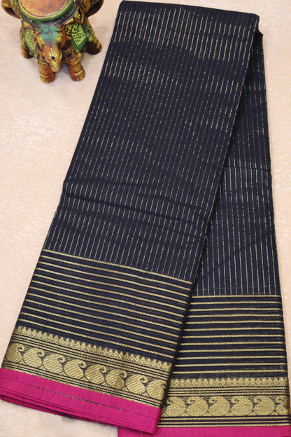 Chettinad Cotton Saree -Black Vairaoosi