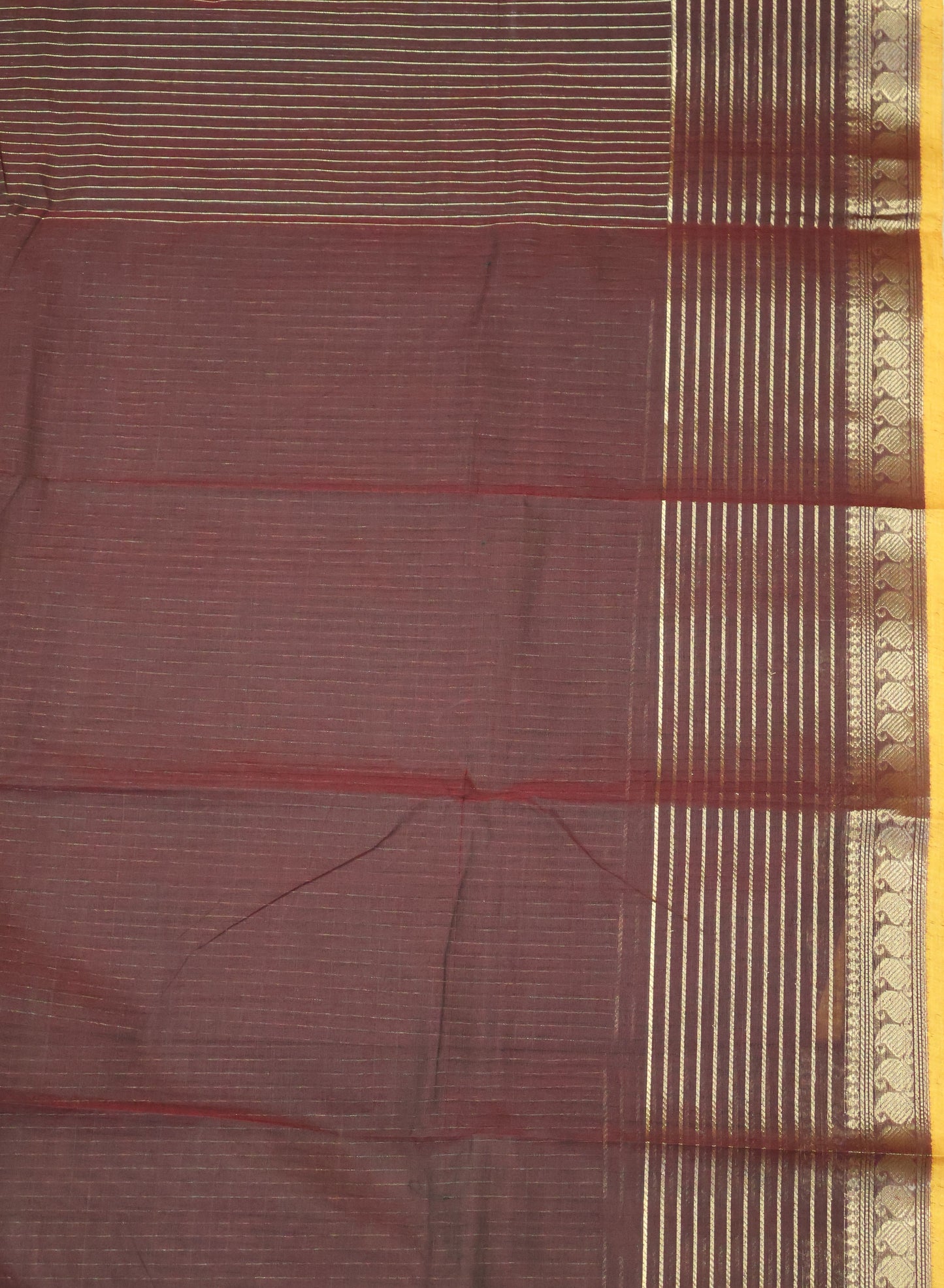 Kanchi Cotton Saree -Brown Vairaoosi