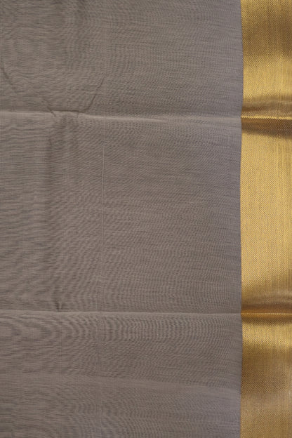 Kora Silk Cotton Saree - Creeper Pattern-Grey
