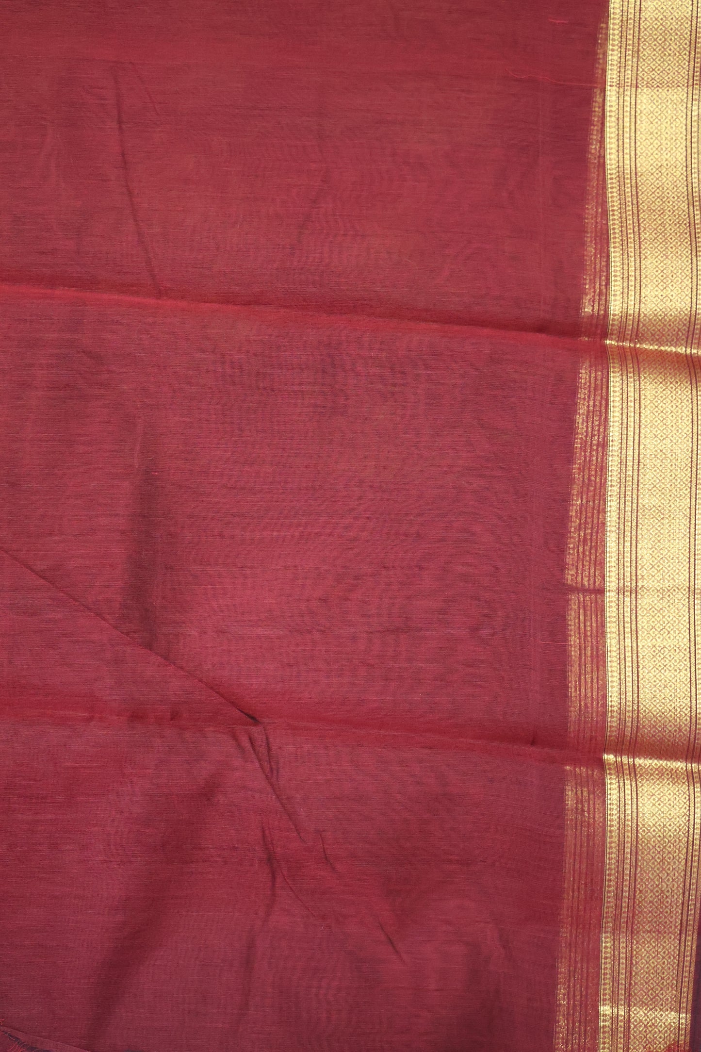 Kora Silk Cotton Saree -Sun Spark Pattern- Maroon