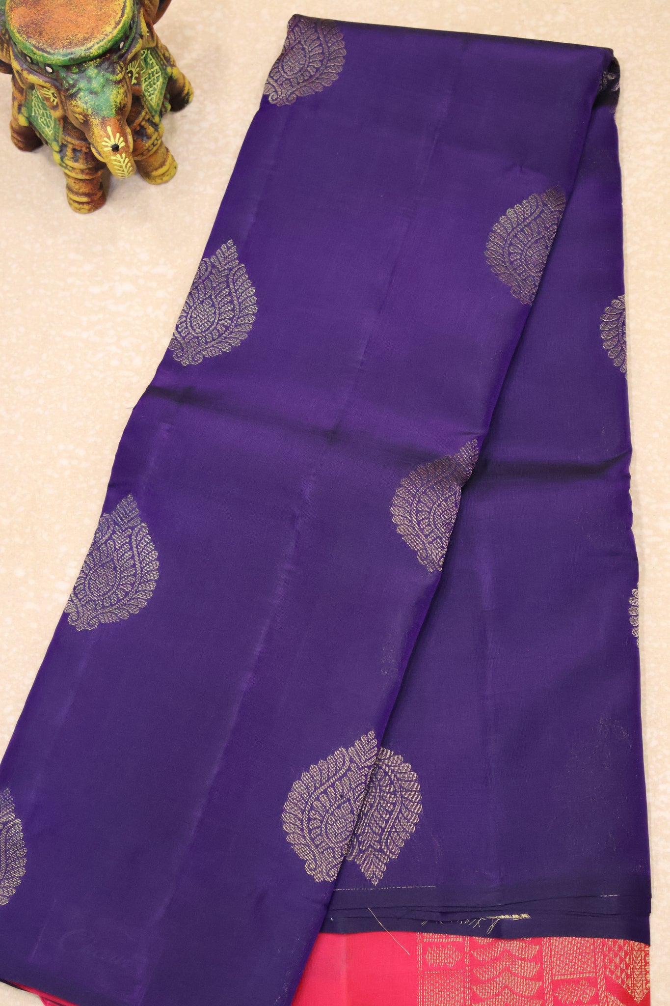 Mithilam-Pure Kanchipuram Festive Silk Saree-Voilet