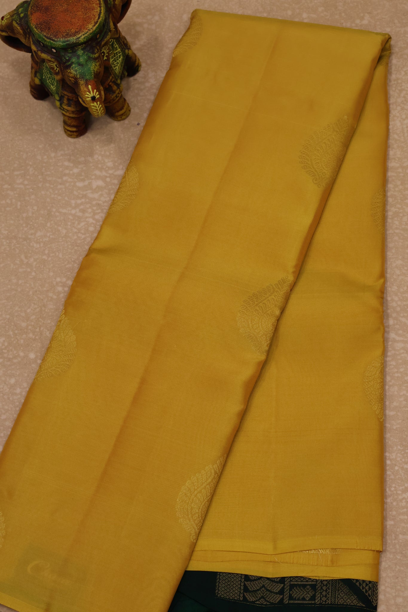 Mithilam-Pure Kanchipuram Festive Silk Saree-Mustard
