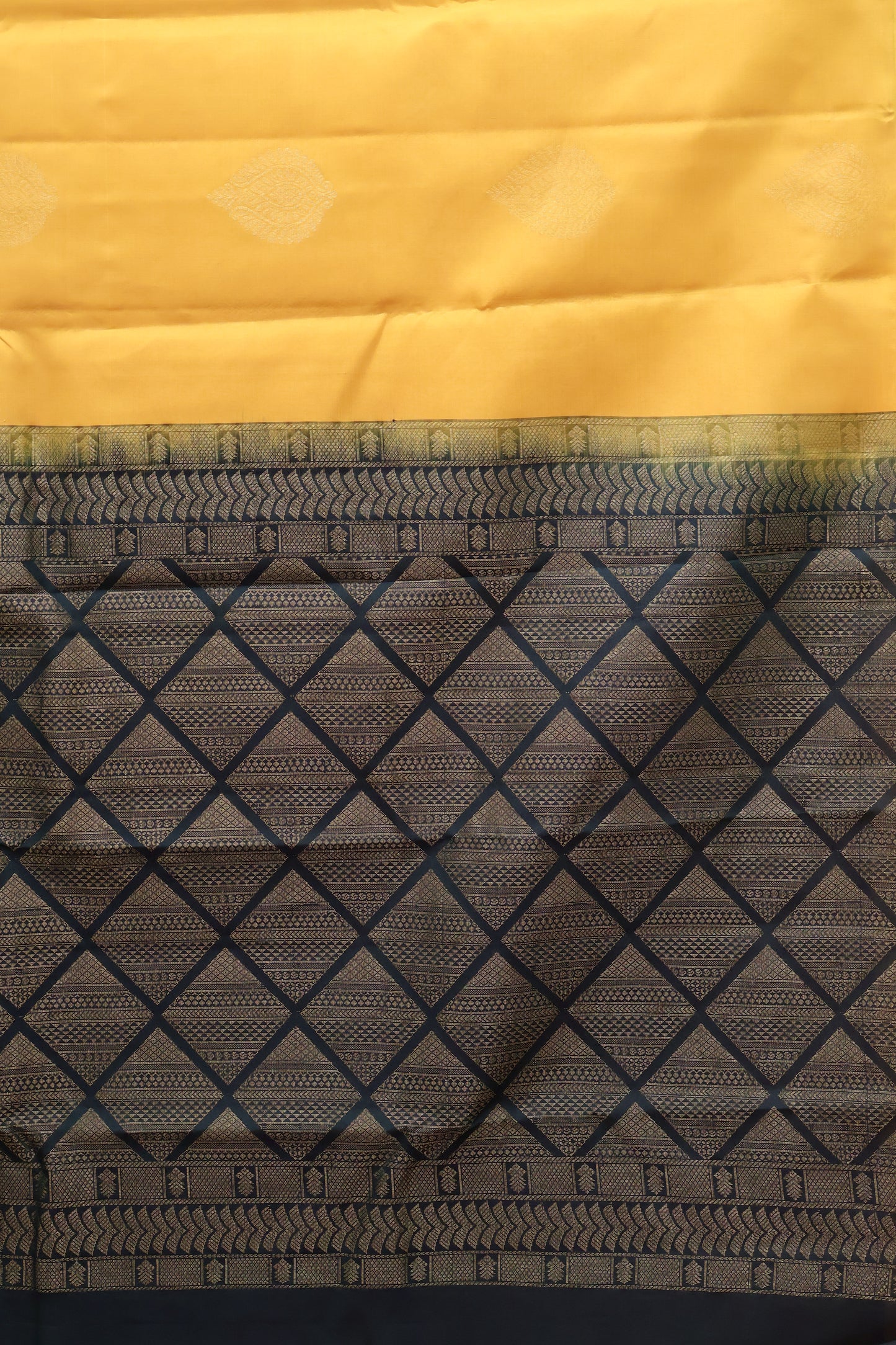 Mithilam-Pure Kanjivaram Festive Silk Saree-Mustard