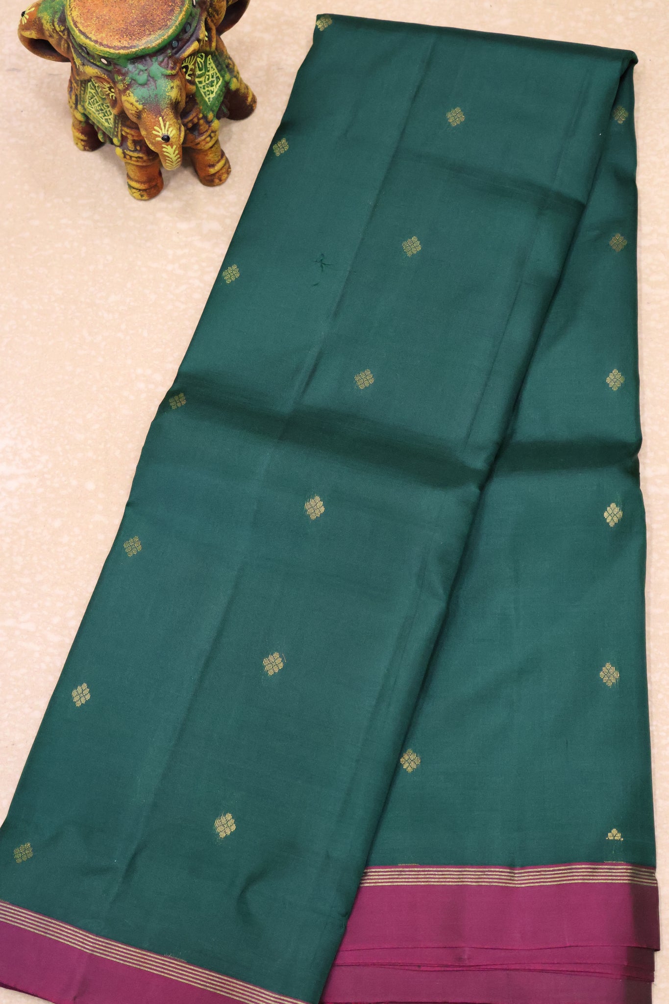 Mithilam-Pure Kanchipuram Festive Silk Saree-Green