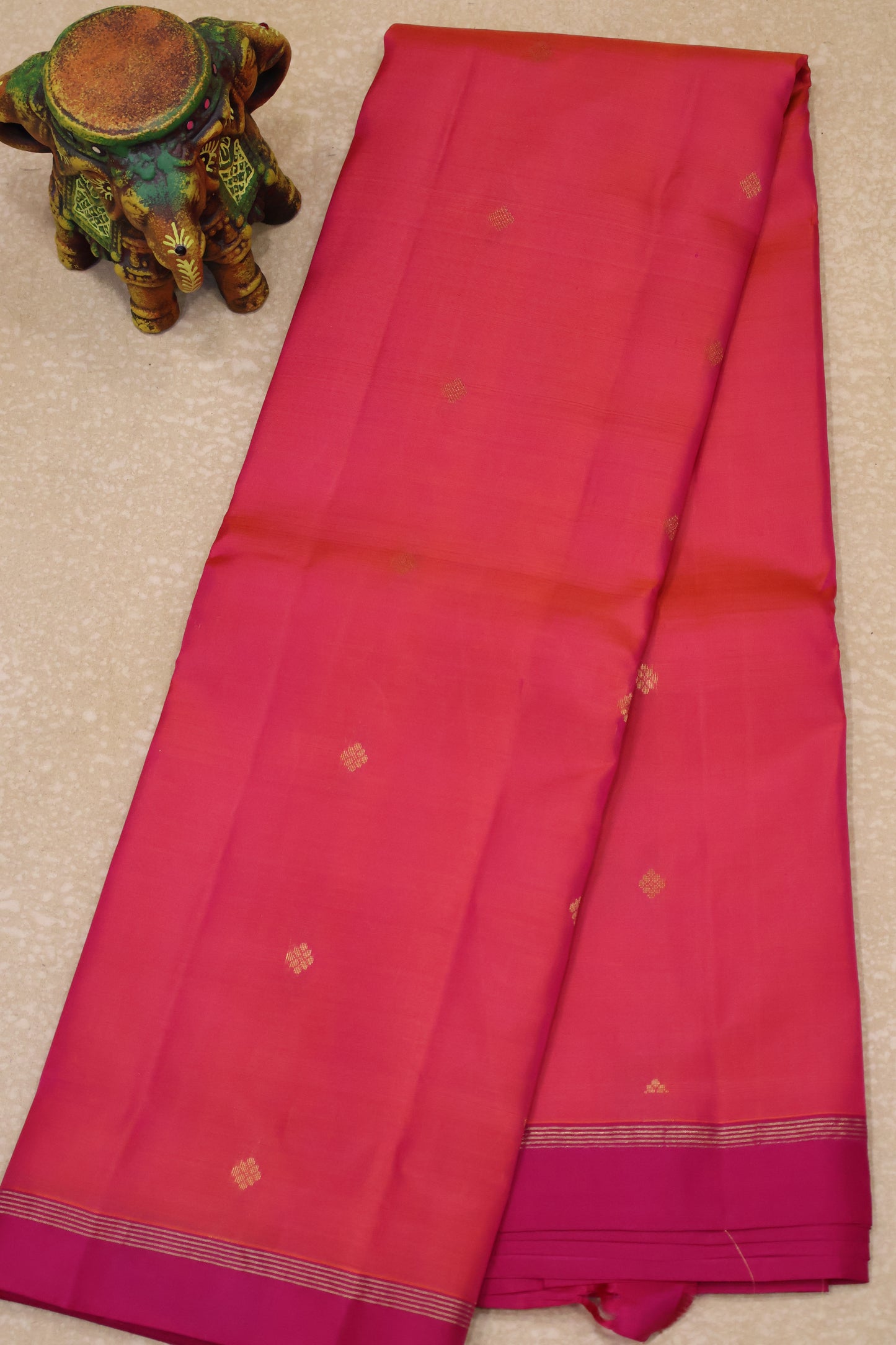 Mithilam-Pure Kanjivaram Festive Silk Saree-Peachish Pink