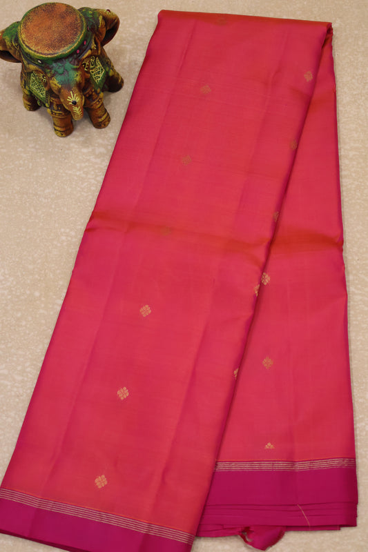 Mithilam-Pure Kanjivaram Festive Silk Saree-Peachish Pink