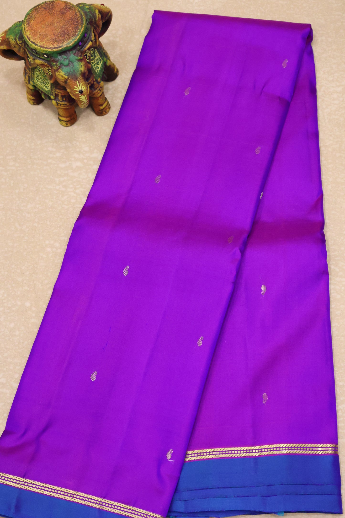 Mithilam-Pure Kanjivaram Festive Silk Saree-Violet