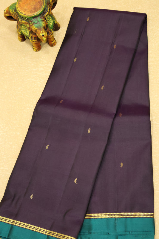 Mithilam-Pure Kanjivaram Festive Silk Saree-Dark Purple