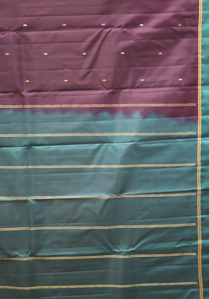 Mithilam-Pure Kanjivaram Festive Silk Saree-Dark Purple