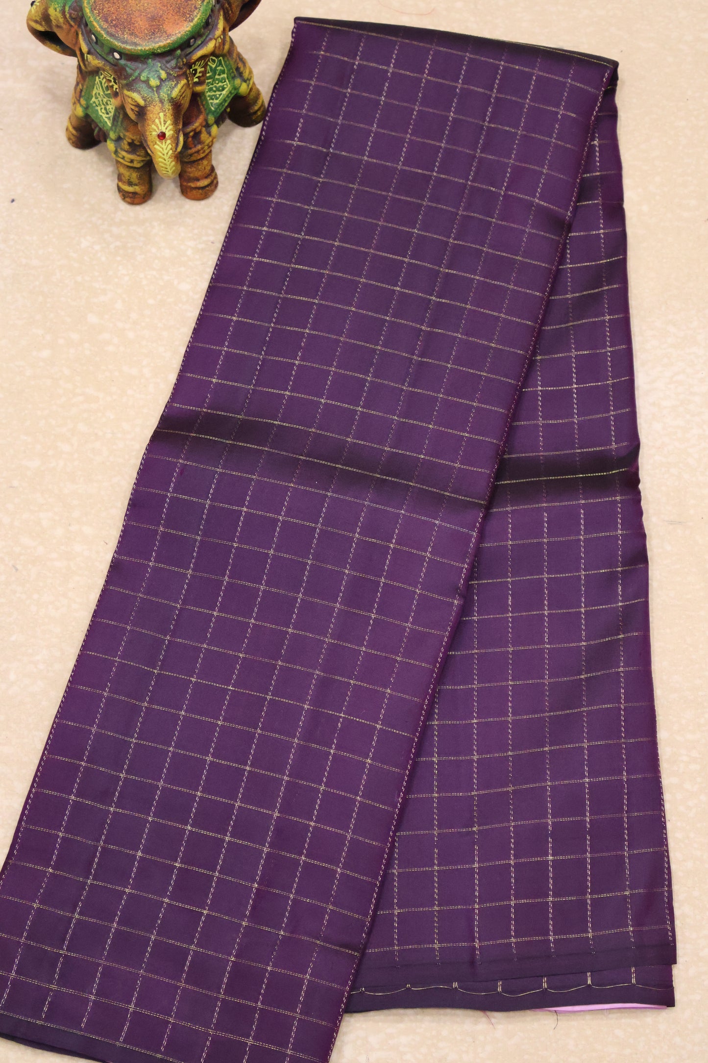 Mithilam-Pure Kanjivaram Festive Silk Saree-Purple