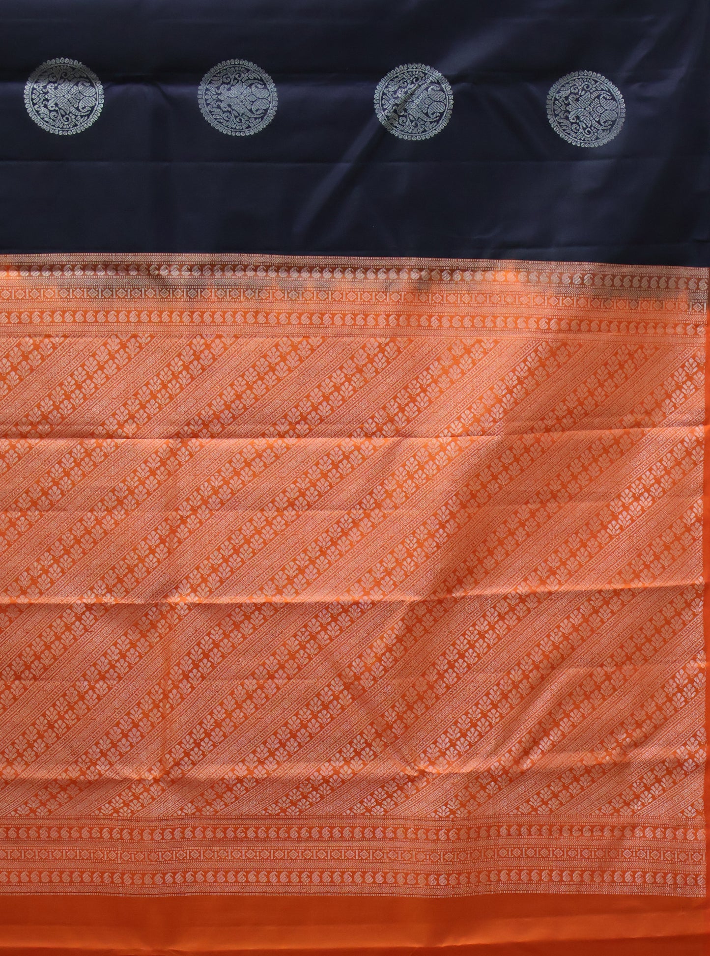 Mithilam-Pure Kanjivaram Festive Silk Saree-Navy Blue
