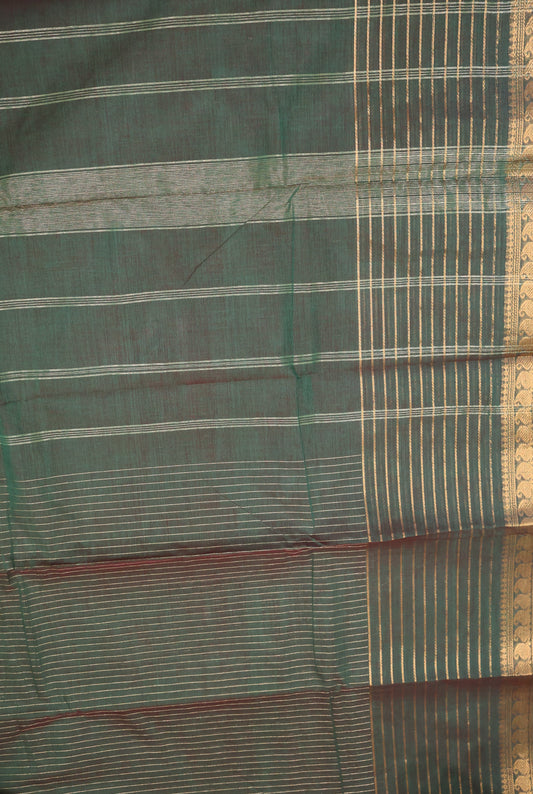 Kanchi Cotton Saree - Green