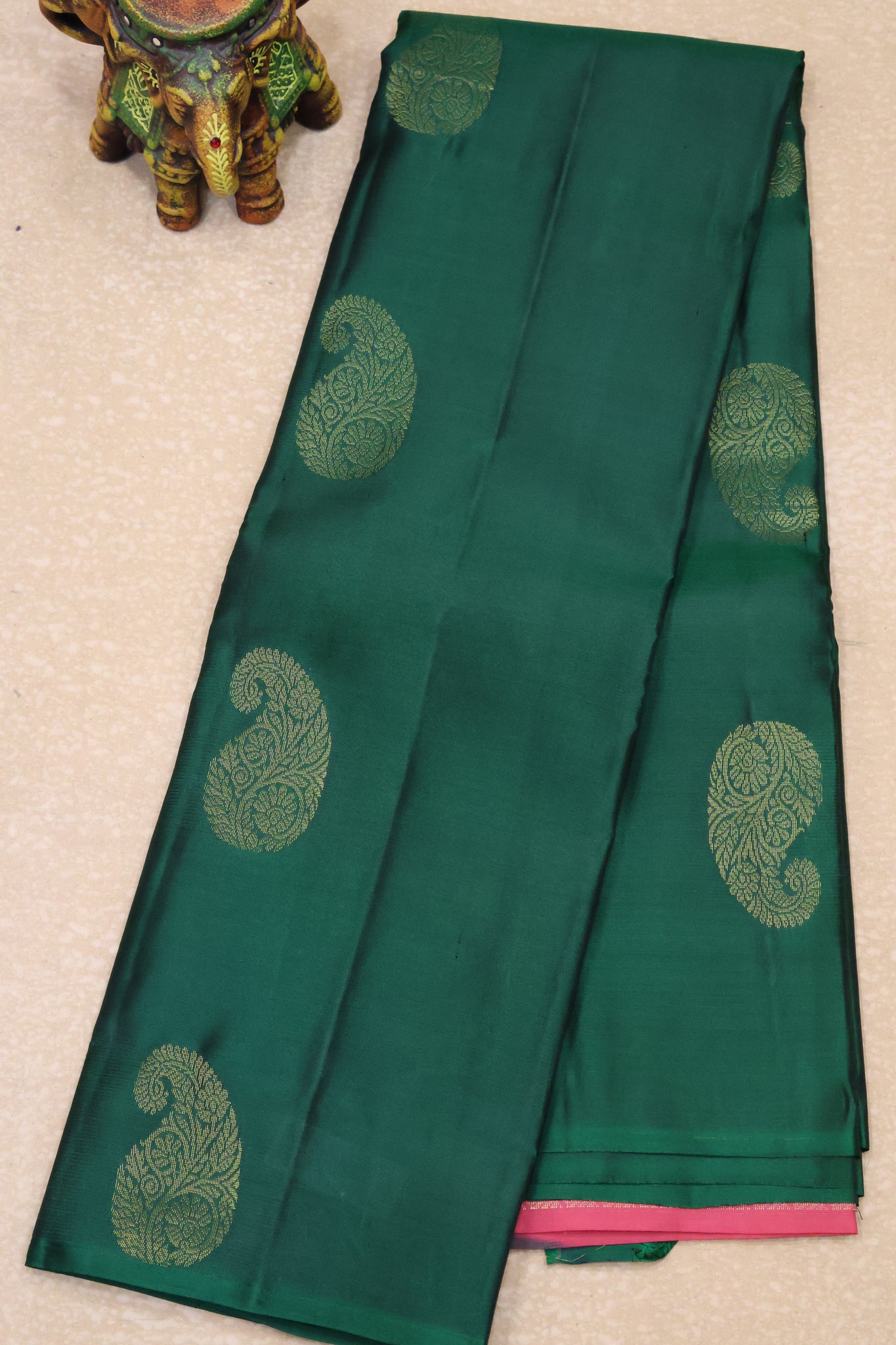 Mithilam-Pure Kanchipuram Festive Silk Saree-Green
