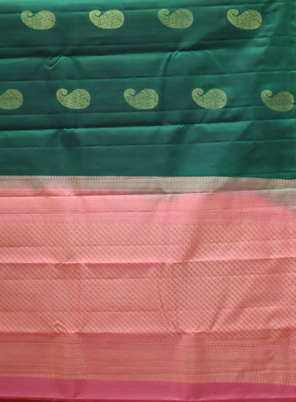 Mithilam-Pure Kanjivaram Festive Silk Saree-Green