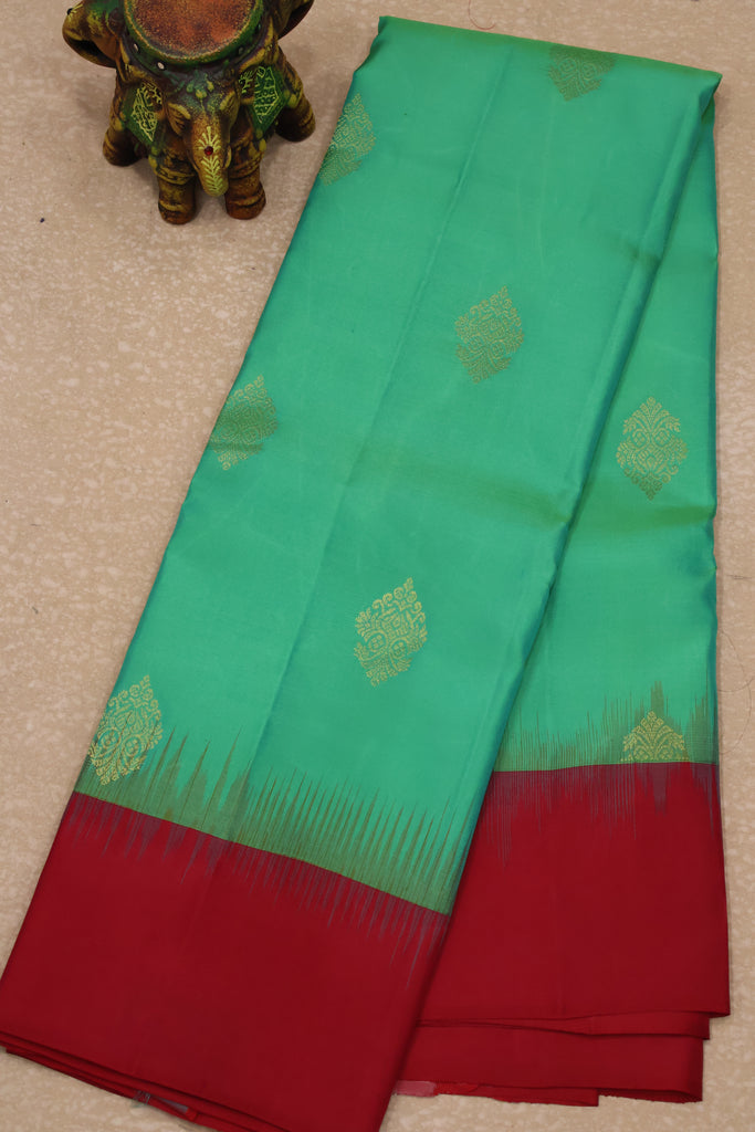Mithilam-Pure Kanjivaram Festive Silk Saree-Green Red