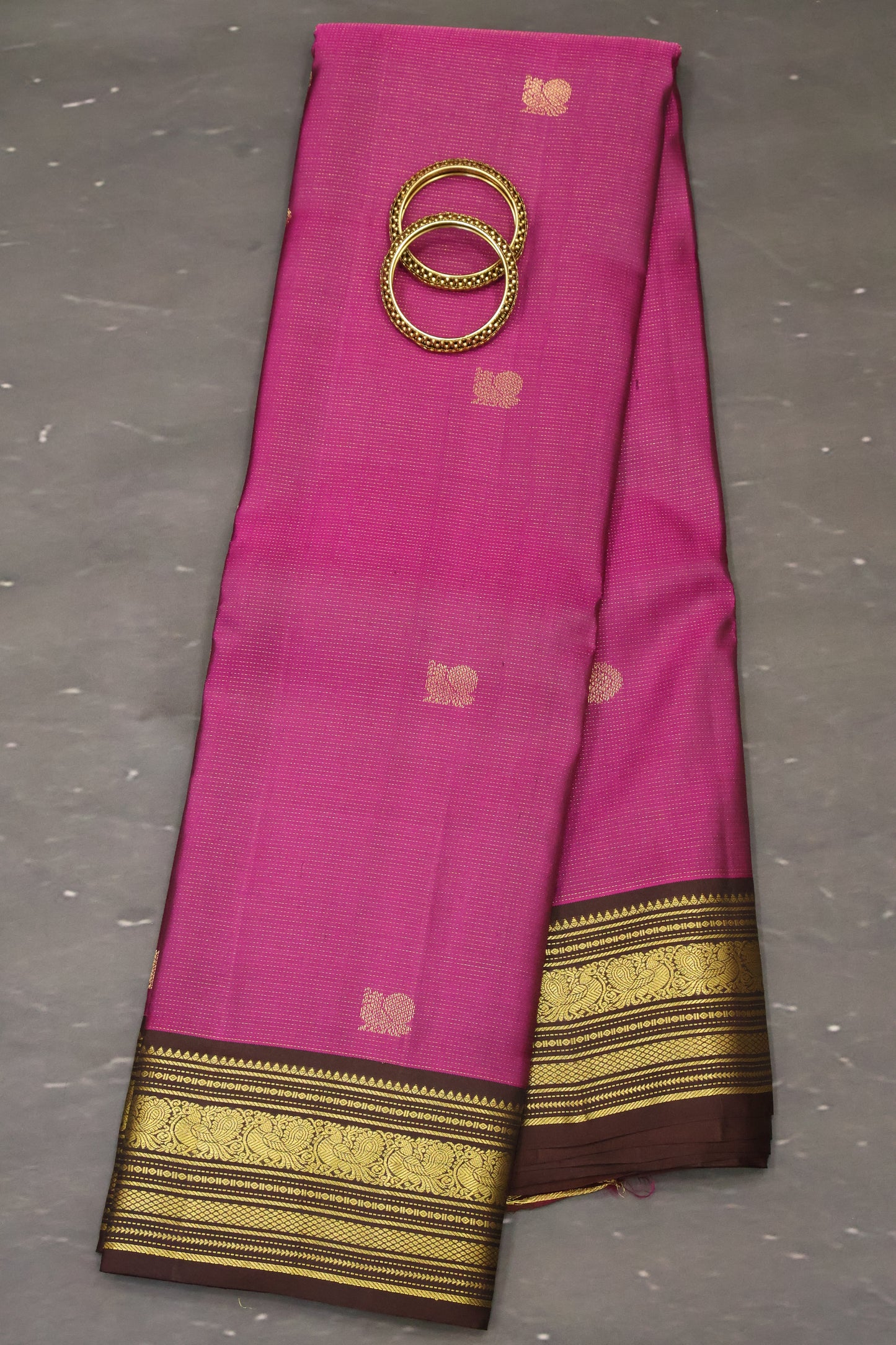 Pure Kanjivaram Silk Saree - Purple Anam Vairaoosi