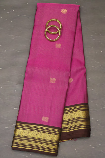 Pure Kanjivaram Silk Saree - Purple Anam Vairaoosi