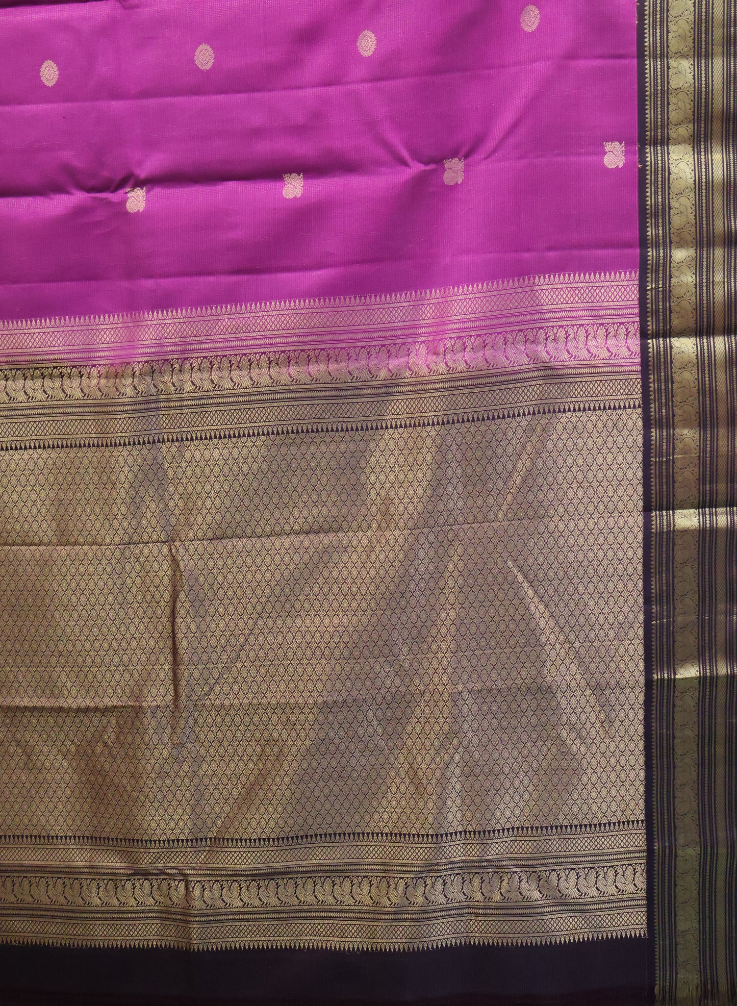 Pure Kanjivaram Silk Saree - Purple Anam Vairaoosi
