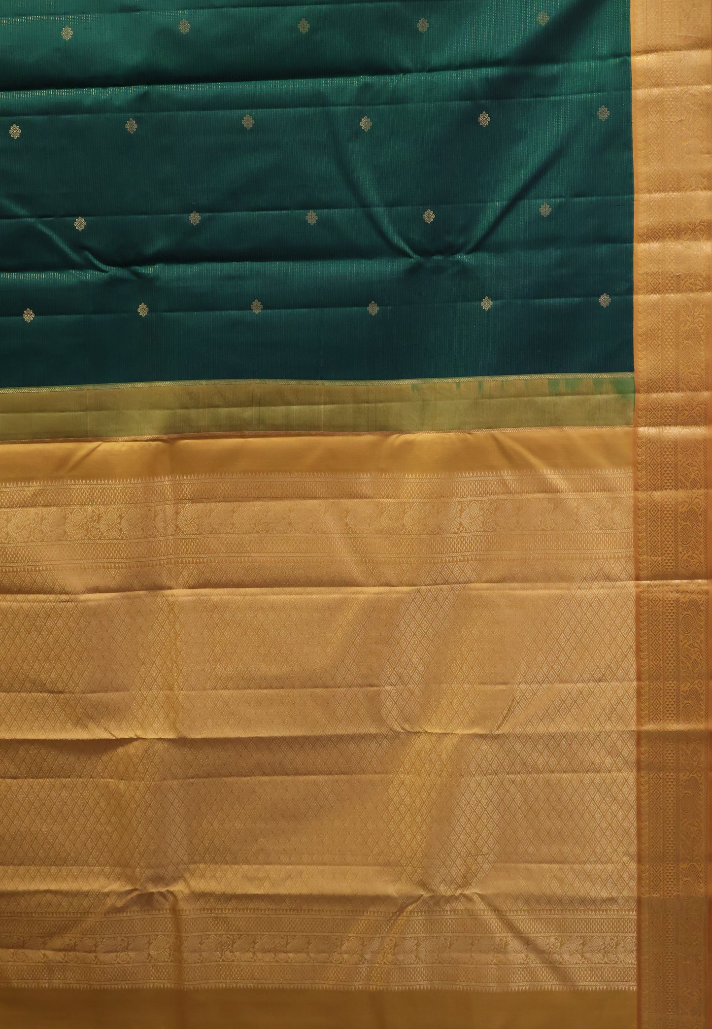 Pure Kanjivaram Silk Saree - Green Yellow Anam Vairaoosi
