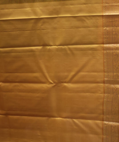 Pure Kanjivaram Silk Saree - Green Yellow Anam Vairaoosi