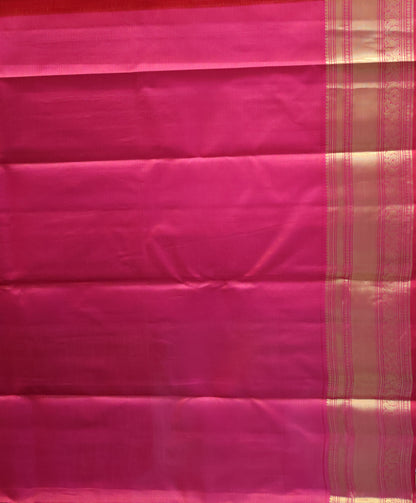 Pure Kanjivaram Silk Saree -Rani Pink Chakram