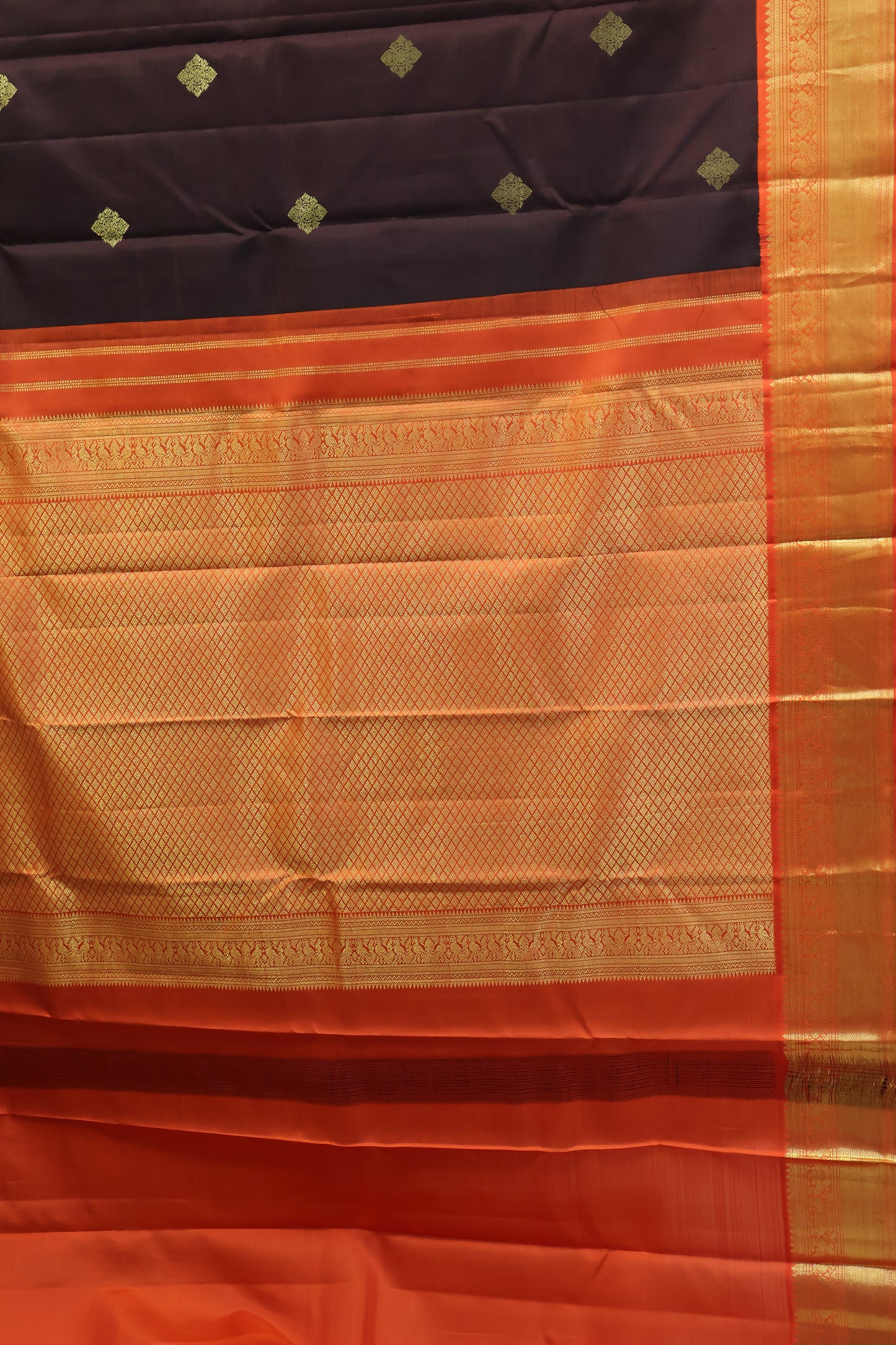 Pure Kanjivaram Silk Saree -Brown Red