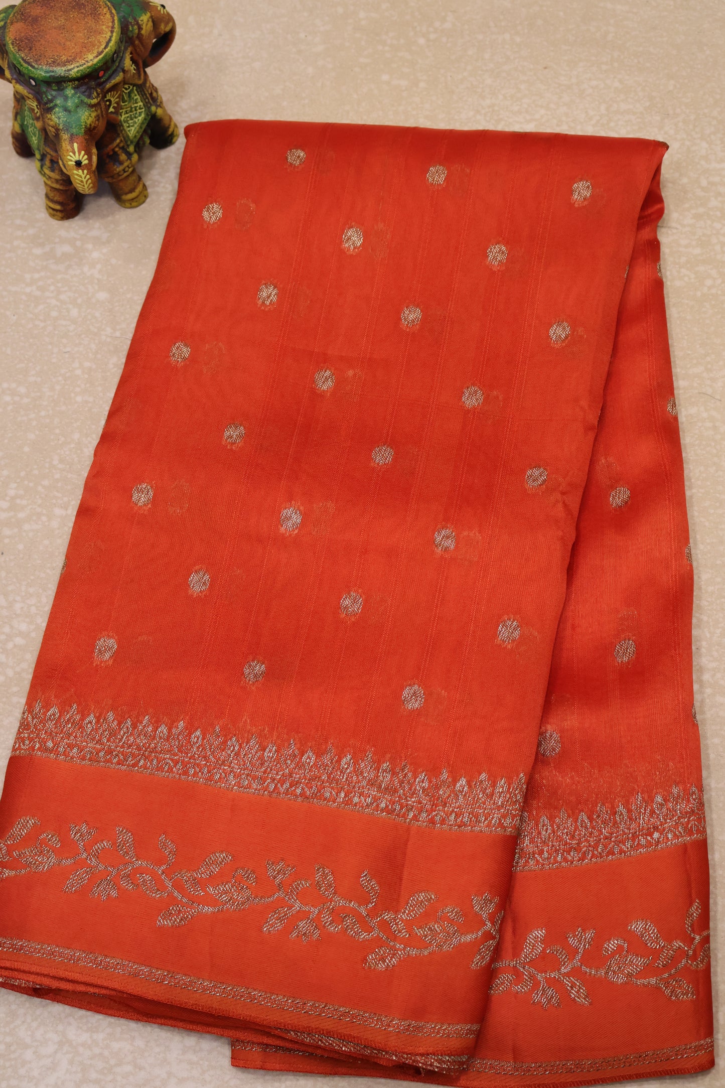 Banarasi Tussar -Orange Buta