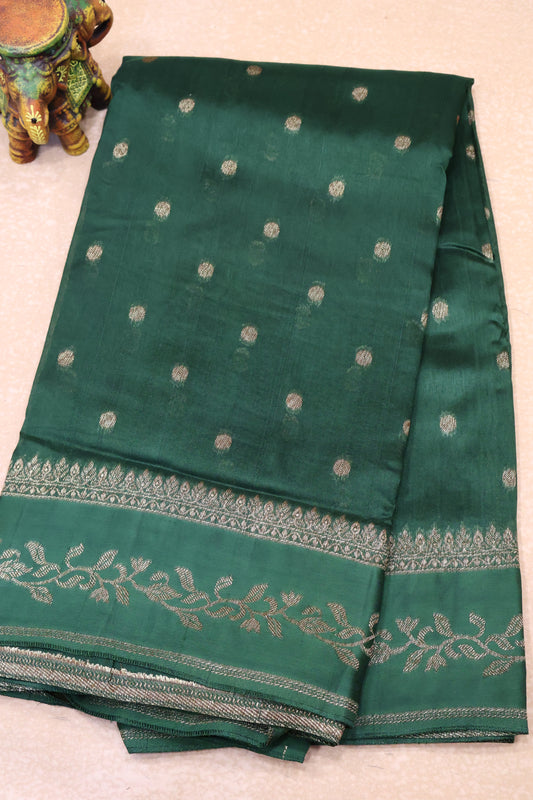 Banarasi Tussar -Green Buta