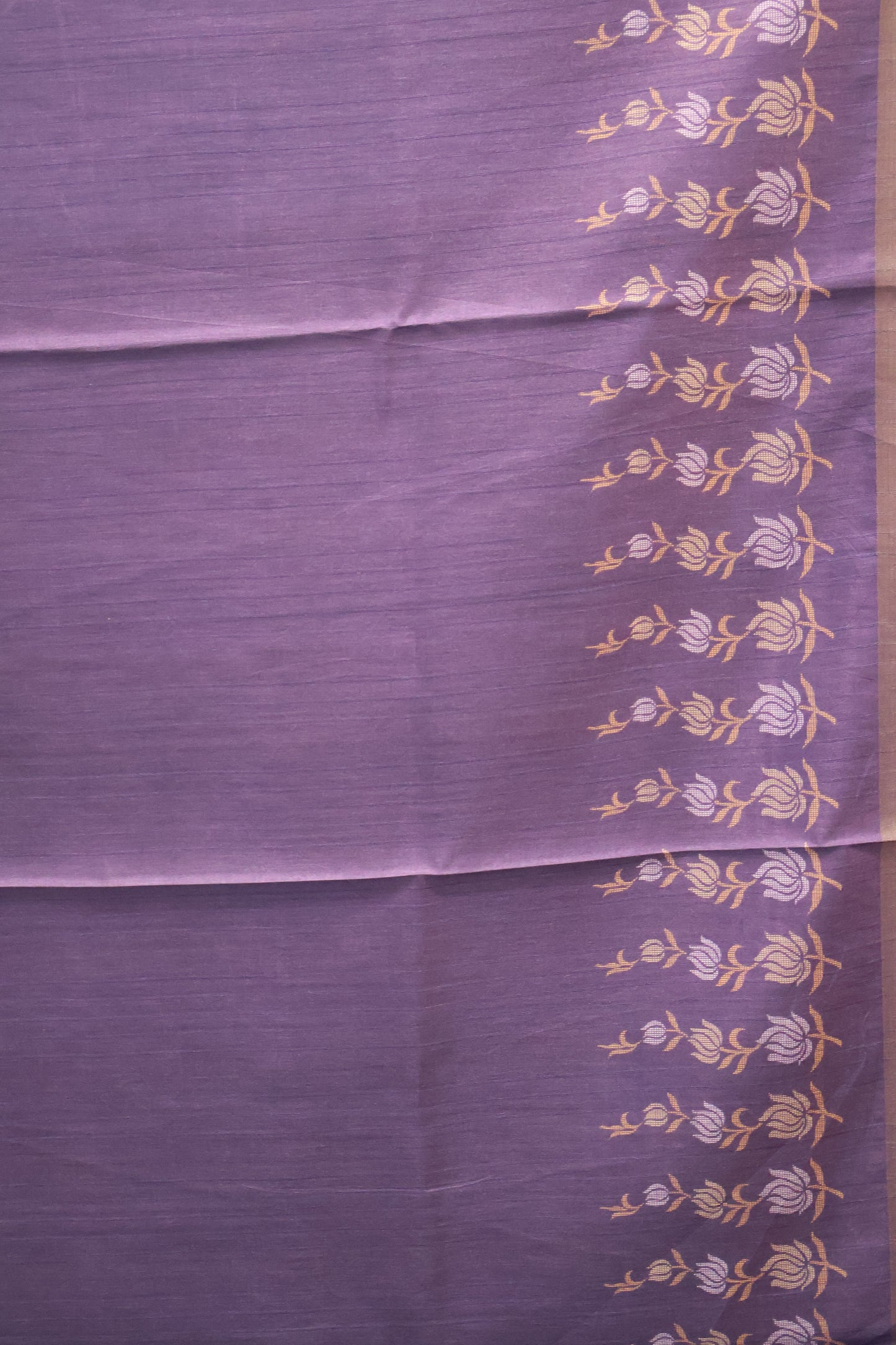 Semi Tussar Saree -Floral-Sky Blue-Purple