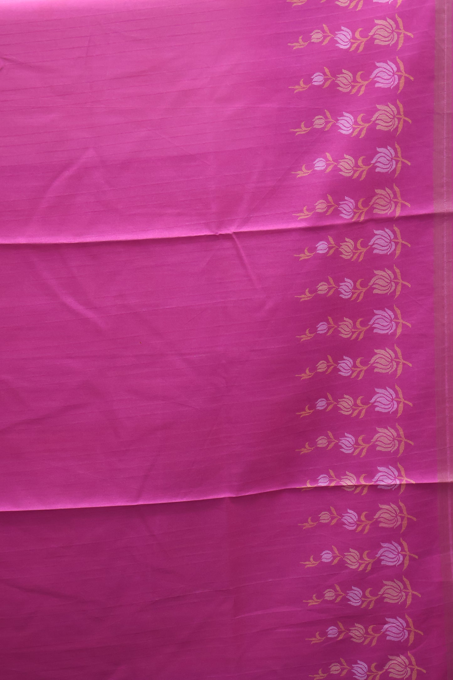 Semi Tussar Saree -Floral-White-Pink