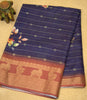 Dola Silk Saree - Blue Floral Flower Line thumbnail