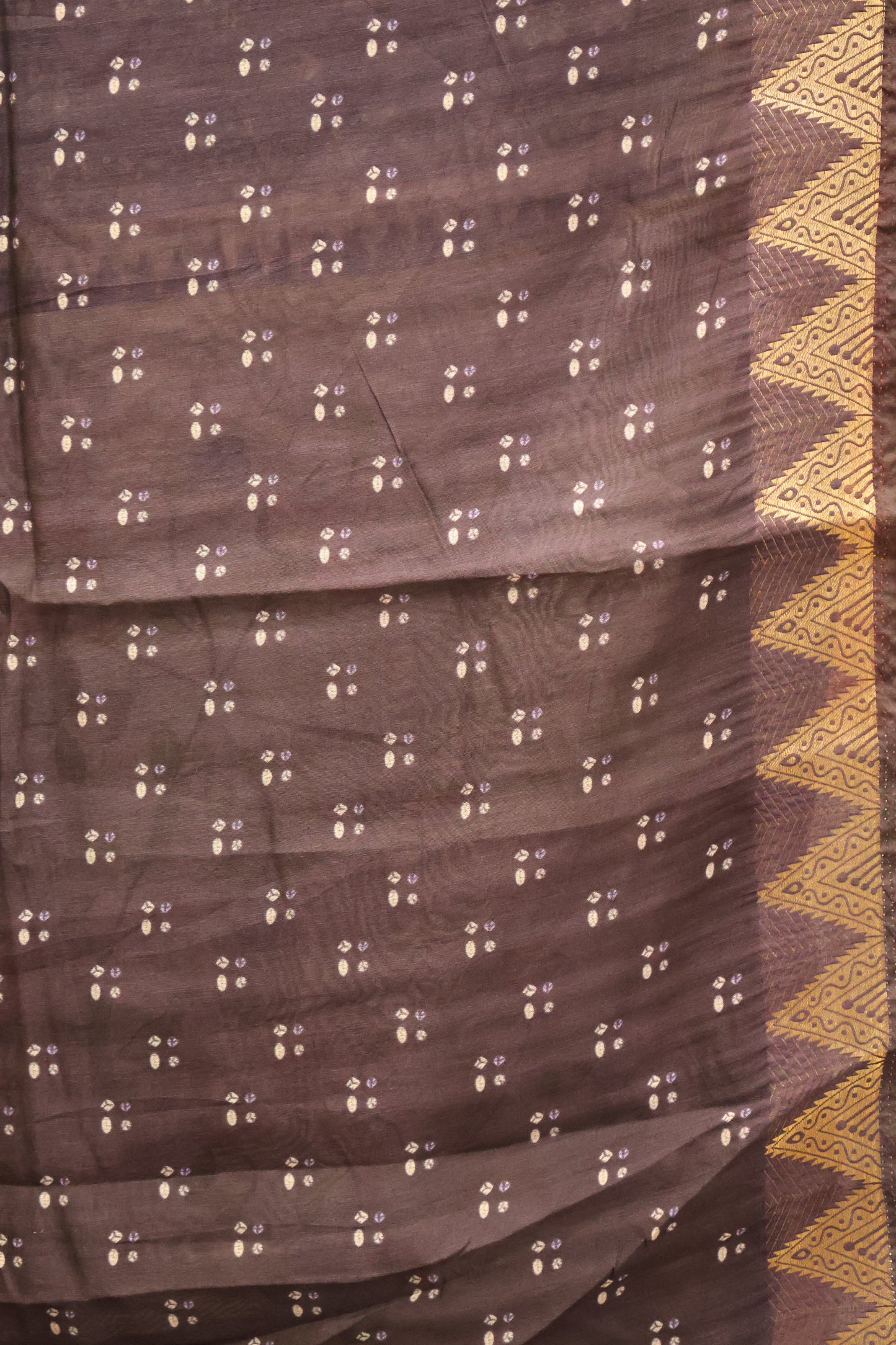 Malai Cotton With Bandhani Print- Blue Elephant