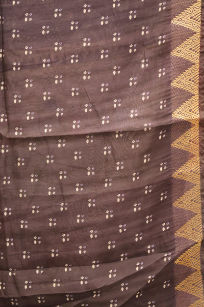 Malai Cotton With Bandhani Print- Blue Elephant