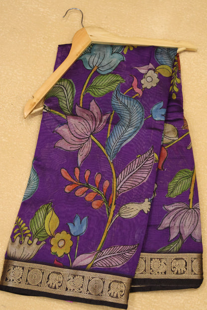 Malai Cotton With Bandhani Print- Purple Lotus
