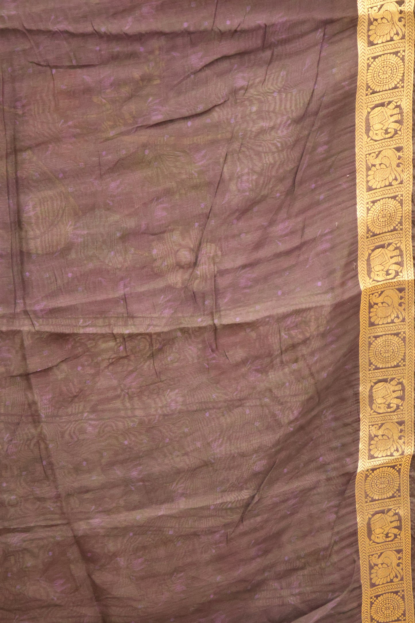 Malai Cotton With Bandhani Print- Purple Lotus