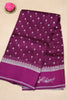 Banarasi Tussar -Wine Plain Border thumbnail