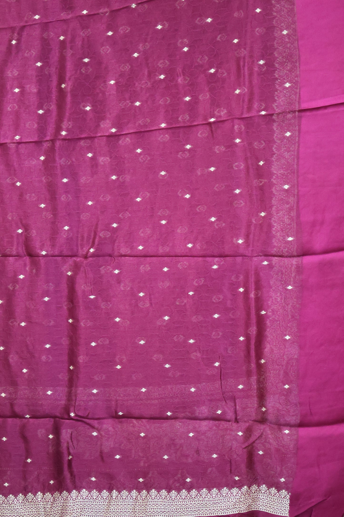 Banarasi Tussar -Wine Plain Border