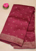 Banarasi Tussar -Maroon Leaf Butta thumbnail