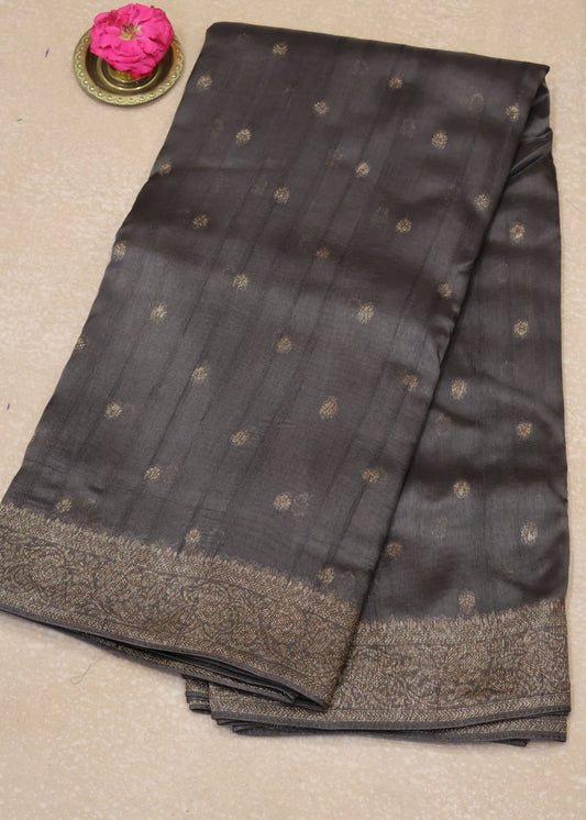 Banarasi Tussar -Metallic Grey