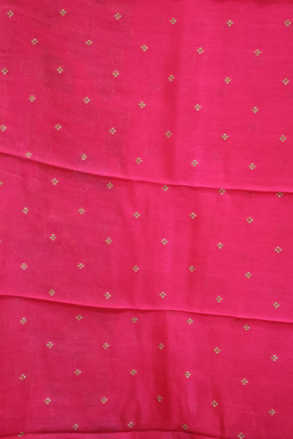 Banarasi Tussar -Rani Pink Geometric Border