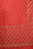 Banarasi Tussar -Brick Red Flower Border thumbnail
