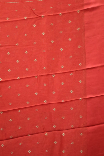 Banarasi Tussar -Brick Red Flower Border