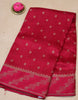 Banarasi Tussar -Rani Pink Flower Border thumbnail