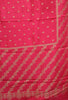 Banarasi Tussar -Rani Pink Flower Border thumbnail