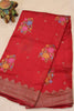 Banarasi Tussar -Red zigzag Border thumbnail