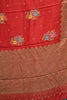 Banarasi Tussar -Red zigzag Border thumbnail