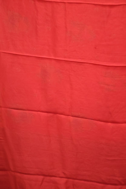 Banarasi Tussar -Red zigzag Border